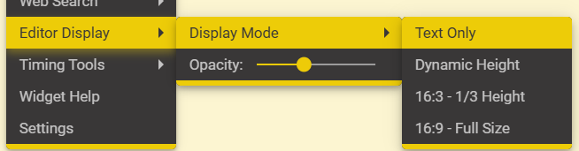Text editor display modes