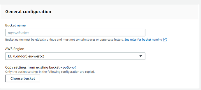 Bucket general config