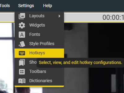 Hotkeys settings