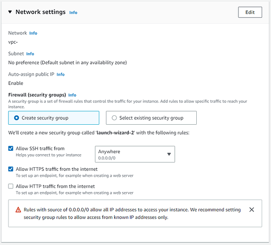 Network settings